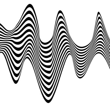Soyut siyah ve beyaz fırça çizgileri. dalga arkaplanı. Vektör illüstrasyonu.