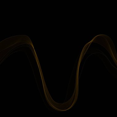 Siyah arka planda altın dalga. Soyut vektör deseni.