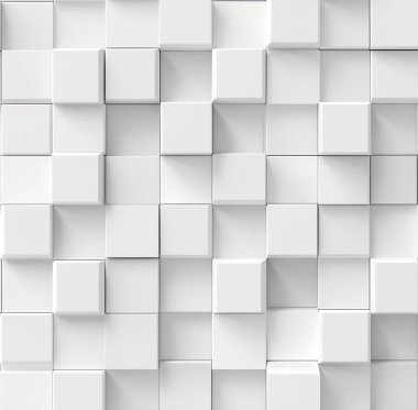 Beyaz Küplerin Soyutlanması Bir Ses Düzeyi Geometrik Duvar Dokusu Oluşturuyor
