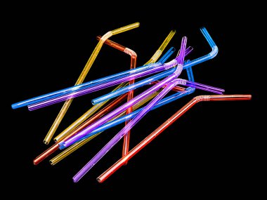 Bir karmaşanın içine bir sürü pipet yerleştirilmiş.