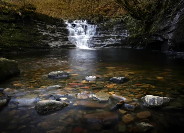 Melinllech Waterval Het Swansea Valley Bij Abercrave Zuid Wales — Stockfoto