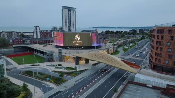 Redakcja Swansea Wielka Brytania Maja 2023 Drone View New Swansea — Wideo stockowe