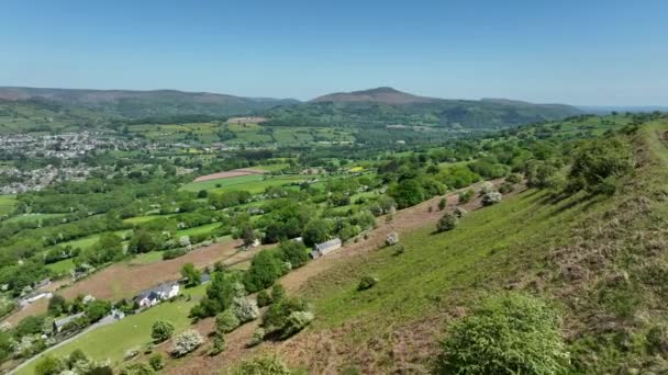 Sugarloaf Een Berg Monmouthshire Wales Verenigd Koninkrijk Ten Noordwesten Van — Stockvideo