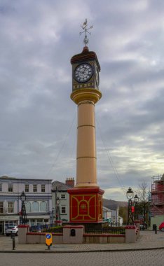 The 72 feet high Town Clock Tower in Tredegar is thought to be the UK's tallest clock tower made entirely of iron clipart