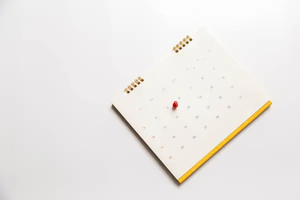 Kalenderblatt Blättert Blatt Auf Holz Tisch Hintergrund Geschäftsplan Planung Termin — Stockfoto