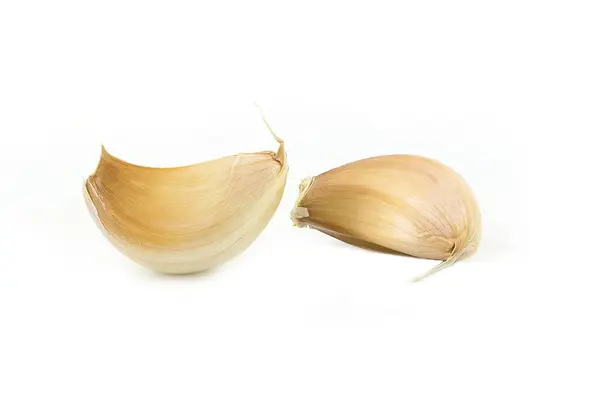 Fresh Garlic Isolated White Background Food Healty Concept — Stock Photo, Image