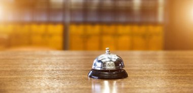 Otel servisi zili, birinci sınıf hizmet işi kavramı..