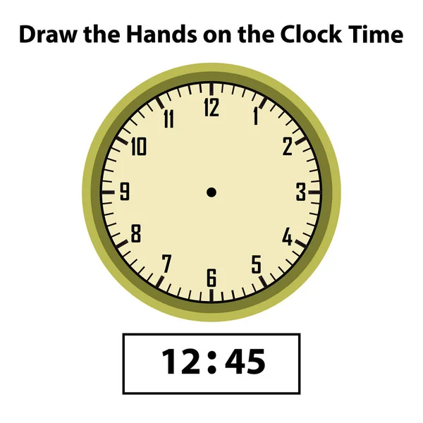 Tirez Les Mains Horloge Analogique Quel Est Temps Horloge Apprentissage — Image vectorielle