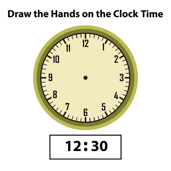 Zeichnen Zeiger Analoge Uhr Sind Zeit Lernuhr Und Mathematik Arbeitsblatt — Stockvektor