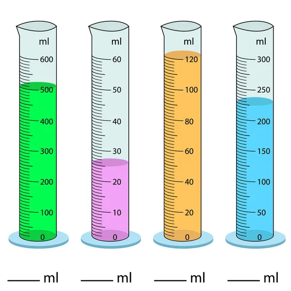 Cilindro Medição Ilustração Vetorial Cilindro Graduado Tubo Vetor Vidro Química —  Vetores de Stock
