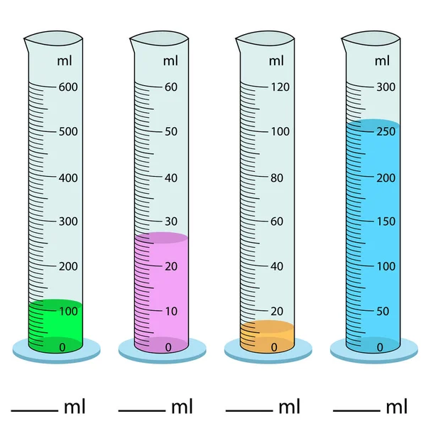 Cilindro Medição Ilustração Vetorial Cilindro Graduado Tubo Vetor Vidro Química —  Vetores de Stock