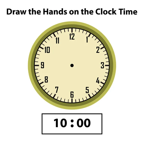 Zeichnen Zeiger Analoge Uhr Ist Die Zeit Lernuhr Und Mathe — Stockvektor