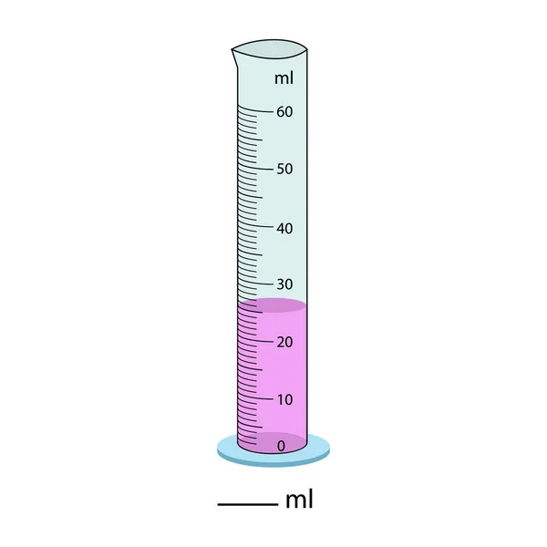Cylinder Pomiarowy Ilustracja Wektora Objętość Pomiarowa Chemii Wektorowej Cylindra Szkła — Wektor stockowy