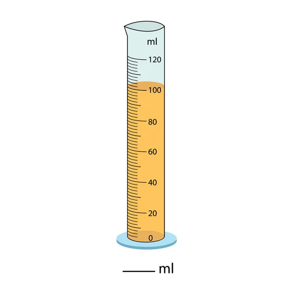 シリンダーを測定する ベクトルイラスト シリンダー卒業チューブベクトルガラス化学測定量 ビーカーの体積を測定します 測定活動 卒業シリンダー — ストックベクタ