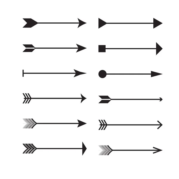 Colección Vectores Flecha Flechas Simples Modernas Icono Flechas Ilustración Vectorial — Vector de stock