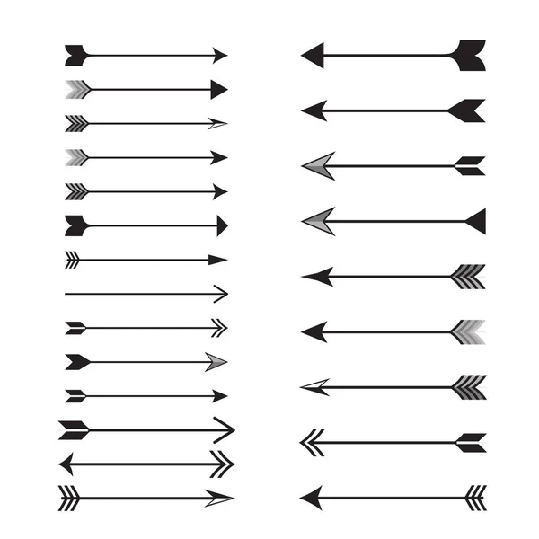 Pfeilvektorsammlung Moderne Einfache Pfeile Vektor Abbildung Pfeile Symbol Umrissener Rangvektor — Stockvektor