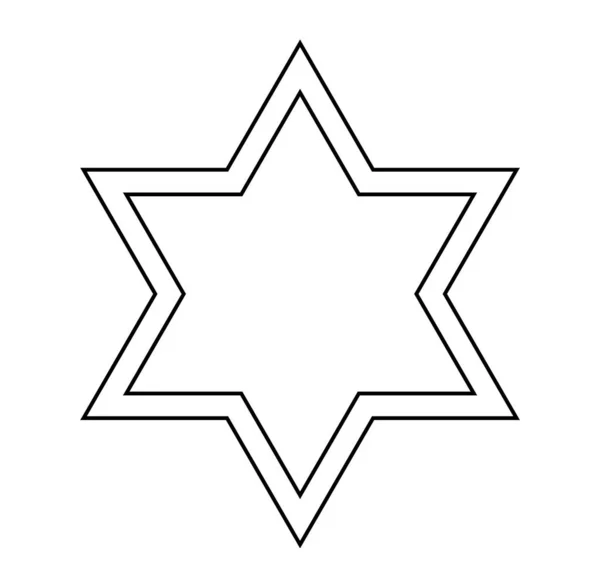 Icono Estrella Esquema Rango Vector Línea Símbolo Brillo Diseño Letreros — Vector de stock