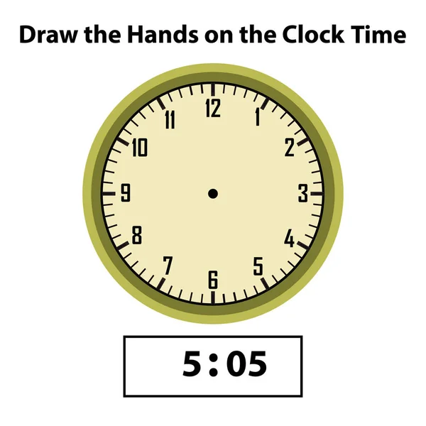 手拉手模拟时钟 什么是时间 什么是学习钟 什么是数学工作表 讲述儿童工作表的时间练习 学习模拟时钟 教育活动 — 图库矢量图片