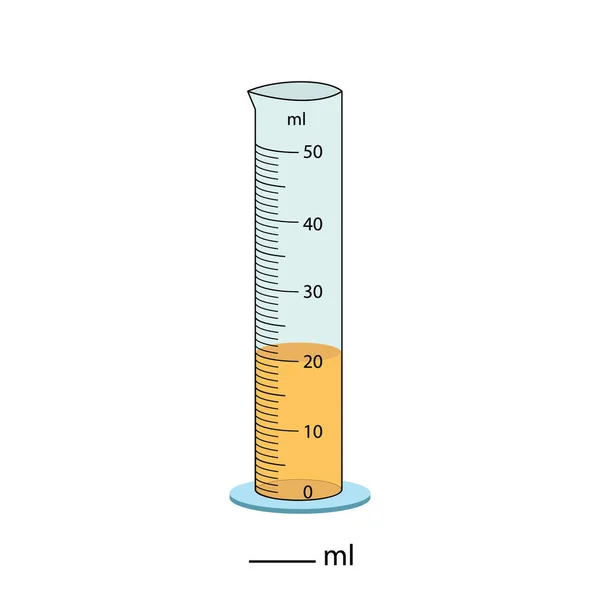 Cylinder Pomiarowy Ilustracja Wektora Objętość Pomiarowa Chemii Wektorowej Cylindra Szkła — Wektor stockowy