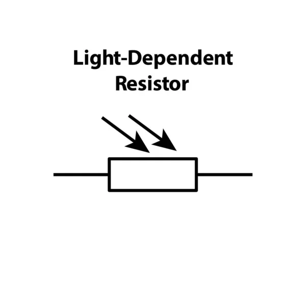 光相依电阻 基本电路符号图解的电子符号 电学符号 物理系学生的学习内容 — 图库矢量图片