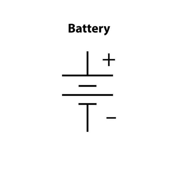 Batarya Temel Devre Sembollerinin Açık Anahtar Illüstrasyonunun Elektronik Sembolü Elektrik — Stok Vektör