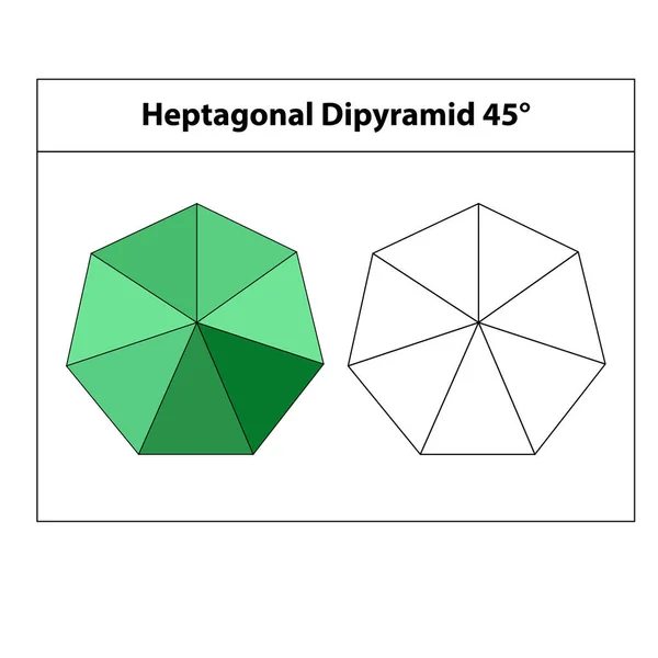 Grado Pirámide Heptagonal Formas Geométricas Ilustración Vectorial Aislado Blanco Icono — Archivo Imágenes Vectoriales