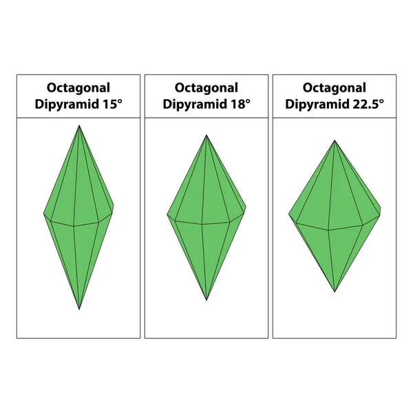 Pirâmide Octogonal Figuras Geométricas Delinear Conjunto Isolado Fundo Branco Formas — Vetor de Stock