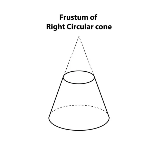 右円錐のフラストレーション 幾何学的形状 白の上に隔離されたベクトル図 アイコン プリント 幾何学的デザイン コーンクリップアートの香り 外形図 — ストックベクタ