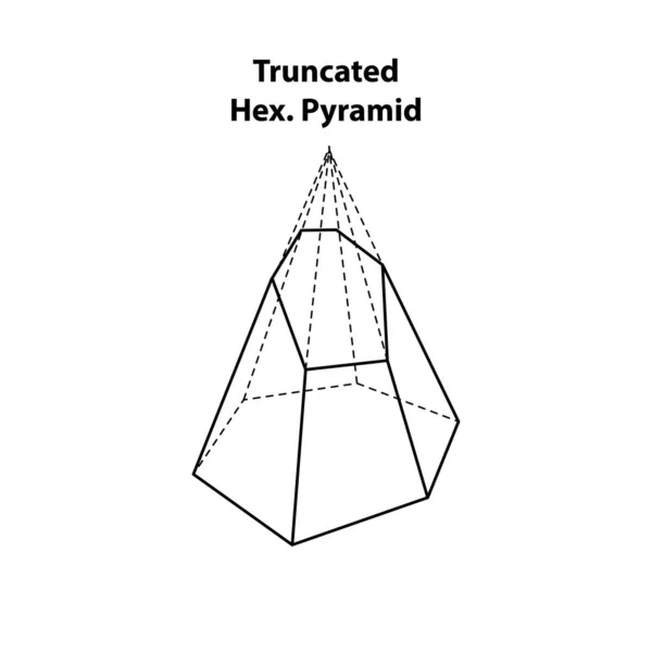 修剪过的Hex 金字塔 3D几何形状矢量 在白色背景下孤立的几何图形六角形金字塔复元栅格图 — 图库矢量图片