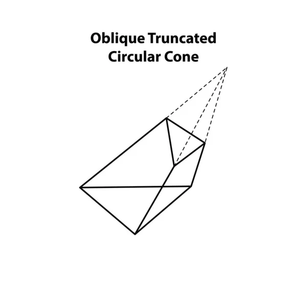 Cône Circulaire Tronqué Oblique Formes Géométriques Illustration Vectorielle Isolé Sur — Image vectorielle