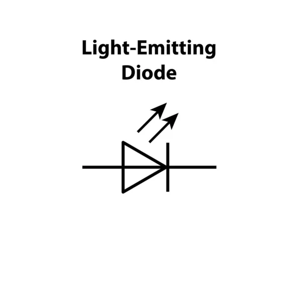 Işık Yayan Diyot Elektronik Sembol Temel Devre Sembollerinin Yansıması Elektrik — Stok Vektör