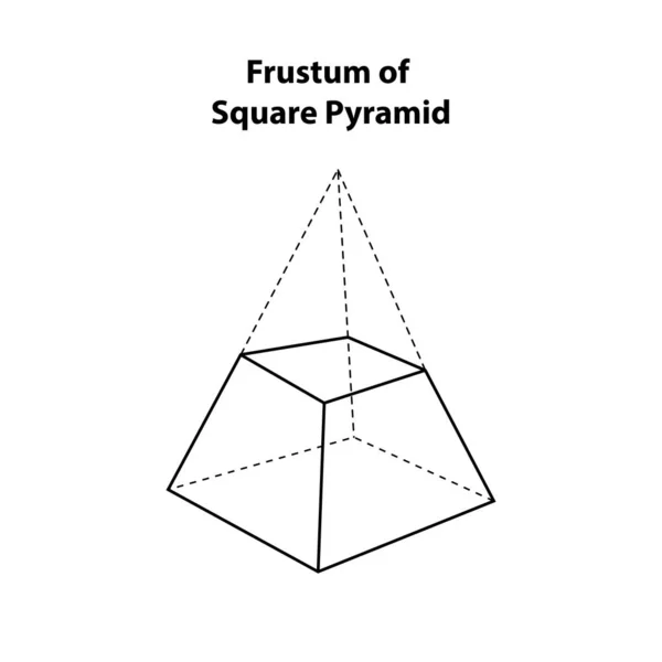 Frustum Pirâmide Quadrada Formas Geométricas Ilustração Vetorial Isolado Sobre Branco — Vetor de Stock