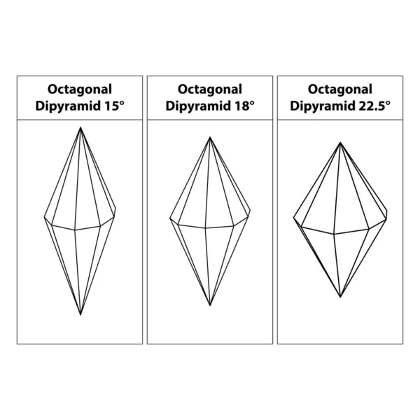 Pirámide Octagonal Conjunto Figuras Geométricas Aisladas Sobre Fondo Blanco Formas — Archivo Imágenes Vectoriales