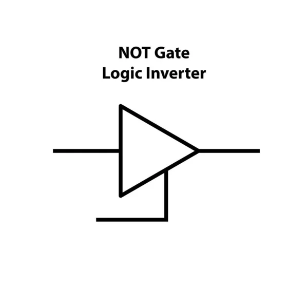 逻辑门不是逆变器电子符号 基本电路符号的说明 电学符号 物理系学生的学习内容 — 图库矢量图片