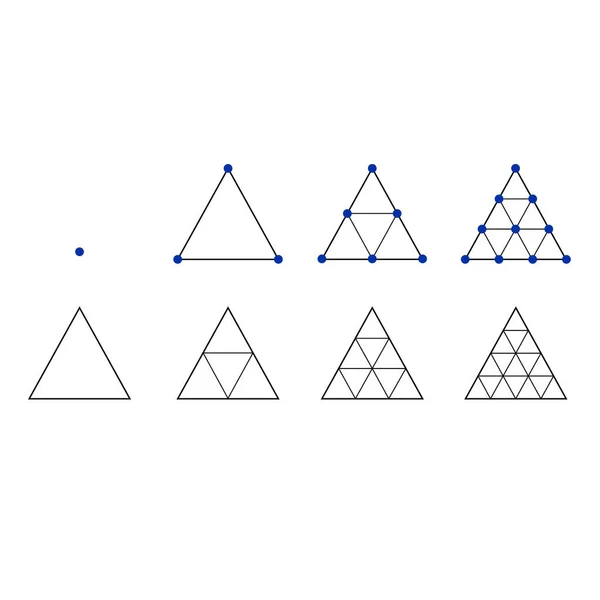 Geometría Básica Asustada Forma Triángulo Geométrico Línea Delgada Aislado Sobre — Vector de stock