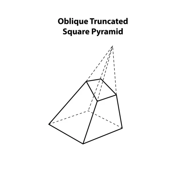 Prisma Cuadrada Oblicua Truncada Formas Geométricas Ilustración Vectorial Aislado Blanco — Vector de stock
