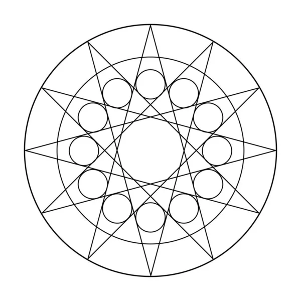 Yaşam Çiçeği Daire Çizgisi Kutsal Geometri Vektör Tasarım Elementleri Geometrik — Stok Vektör