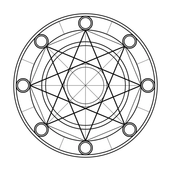 生命之花6 神圣的几何矢量设计元素 几何神秘主义曼德勒人的世界 复杂的例证 — 图库矢量图片