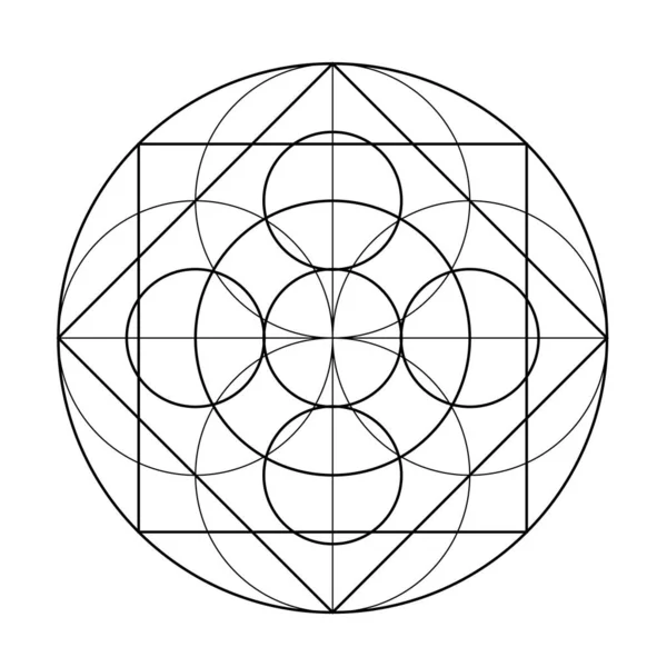 Wykres Czterokątny Elementy Projektowe Wektorowe Świętej Geometrii Świat Geometryczny Naszymi — Wektor stockowy