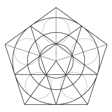 Pentagon grafiği. Korkak Geometri Vektör Tasarım Elementleri. Karmaşık çizimlerimizle geometri dünyası.