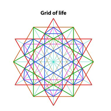Hayattan kurtulmak için. Korkak Geometri Vektör Tasarım Elementleri renk çizgisi sanatı. Bunlar din, felsefe ve maneviyat sembolleri. Karmaşık çizimlerimizle geometri dünyası.