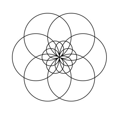 Hayatın çiçeği. Korkak Geometri Vektör Tasarım Elementleri. Bu din, felsefe ve maneviyat sembolleri. Karmaşık çizimlerimizle geometri dünyası.