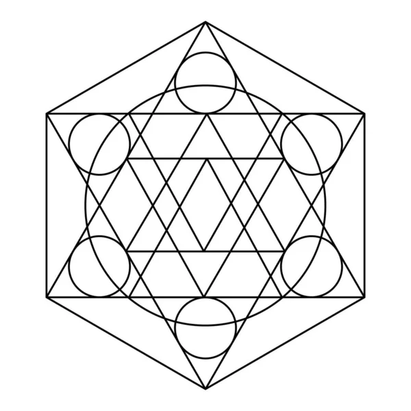 六角形のグラフ 怖い幾何学ベクトル設計要素 複雑なイラストで幾何学の世界を — ストックベクタ