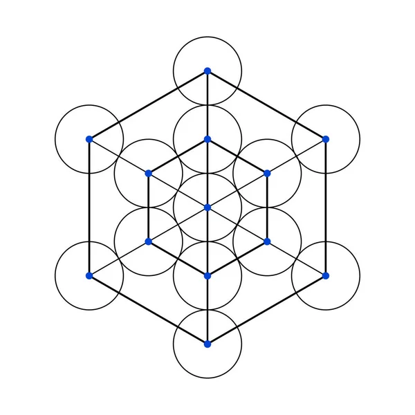 Hexagondiagram Skrämda Geometri Vektor Designelement Världen Geometri Med Våra Intrikata — Stock vektor