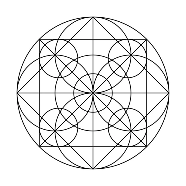 Kreisrechteckdiagramm Verängstigte Geometrie Vektor Designelemente Die Welt Der Geometrie Mit — Stockvektor