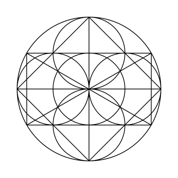 Граф Прямокутника Кола Налякана Геометрія Векторні Елементи Дизайну Світ Геометрії — стоковий вектор