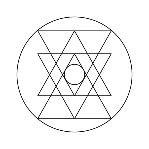 Yantra Religioso Elementos Design Vetor Geometria Assustada Mundo Geometria Com —  Vetores de Stock