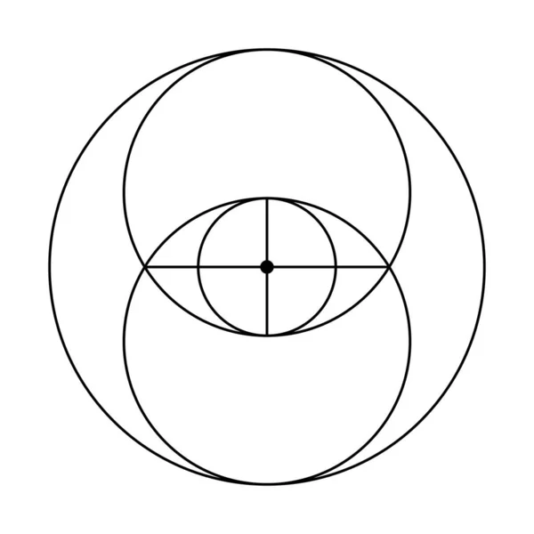 ヴェシカ ピシス 怖い幾何学ベクトル設計要素 これは宗教 霊性の象徴です 複雑なイラストで幾何学の世界を — ストックベクタ