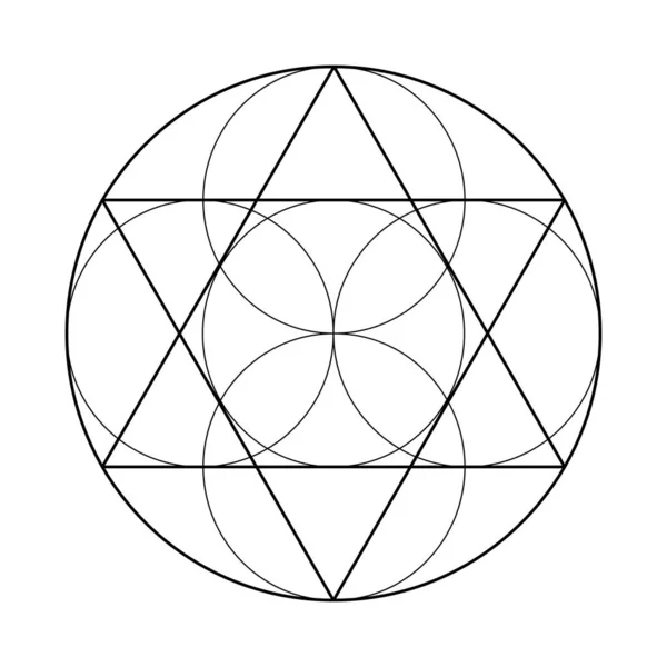 円星図 怖い幾何学ベクトル設計要素 これは宗教 霊性の象徴です 複雑なイラストで幾何学の世界を — ストックベクタ
