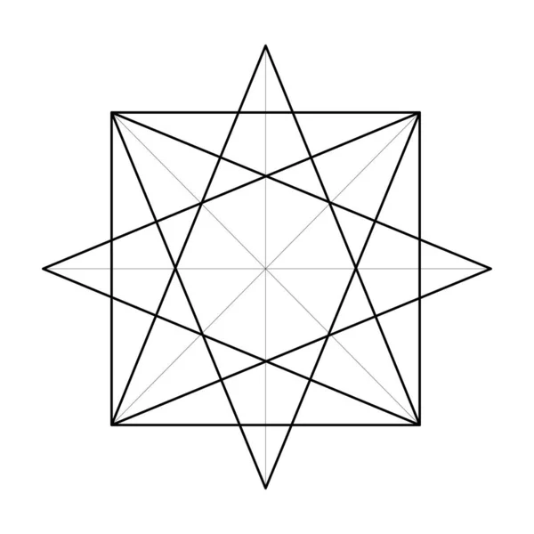 Fyrkantig Triangel Diagram Skrämda Geometri Vektor Designelement Detta Religions Filosofi — Stock vektor